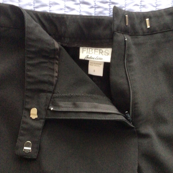 Womens Black Crop Pants Barbara Lesser Stretchy Straight Leg Embroidery - Picture 4 of 14